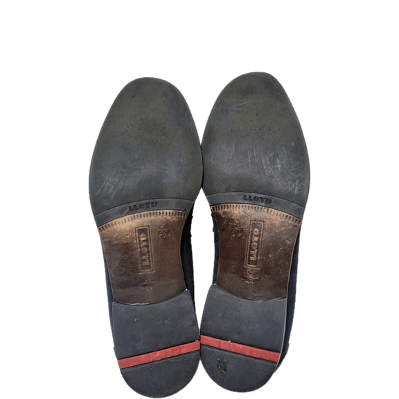 Lloyd Germany Men 9.5US 44EU Dress Penny Loafers Libra Suede Leather Navy Good